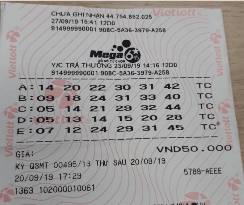 Hình ảnh xổ số Mega 6/55